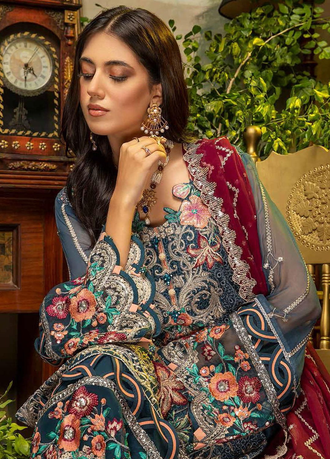 Guzarish by Adan's Libas Embroidered Chiffon Suits Unstitched 3 Piece AL21GC 07 Loving Touch - Luxury Collection