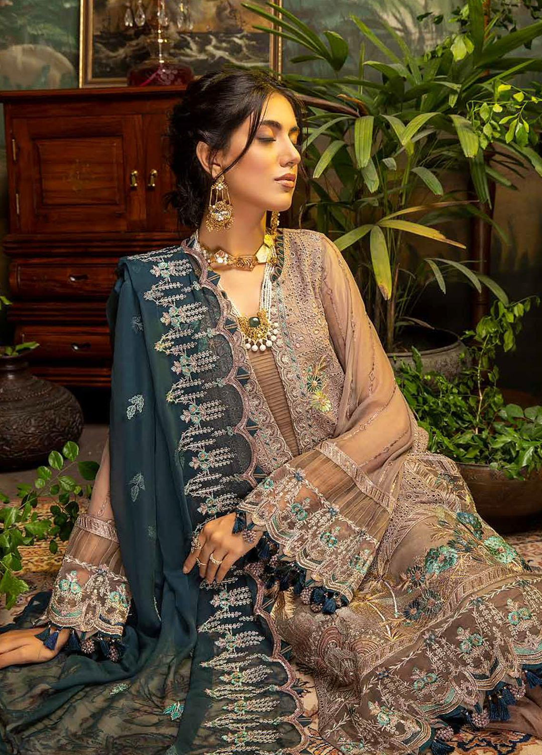 Guzarish by Adan's Libas Embroidered Chiffon Suits Unstitched 3 Piece AL21GC 08 Fair Glitz - Luxury Collection