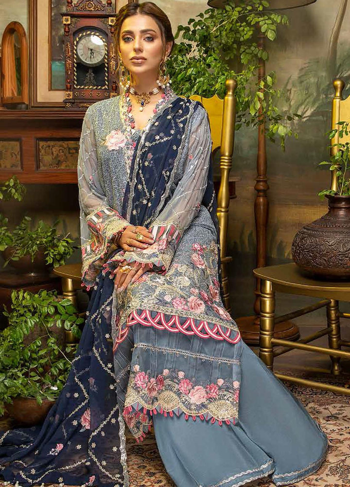 Guzarish by Adan's Libas Embroidered Chiffon Suits Unstitched 3 Piece AL21GC 09 Seasonal Blooms - Luxury Collection