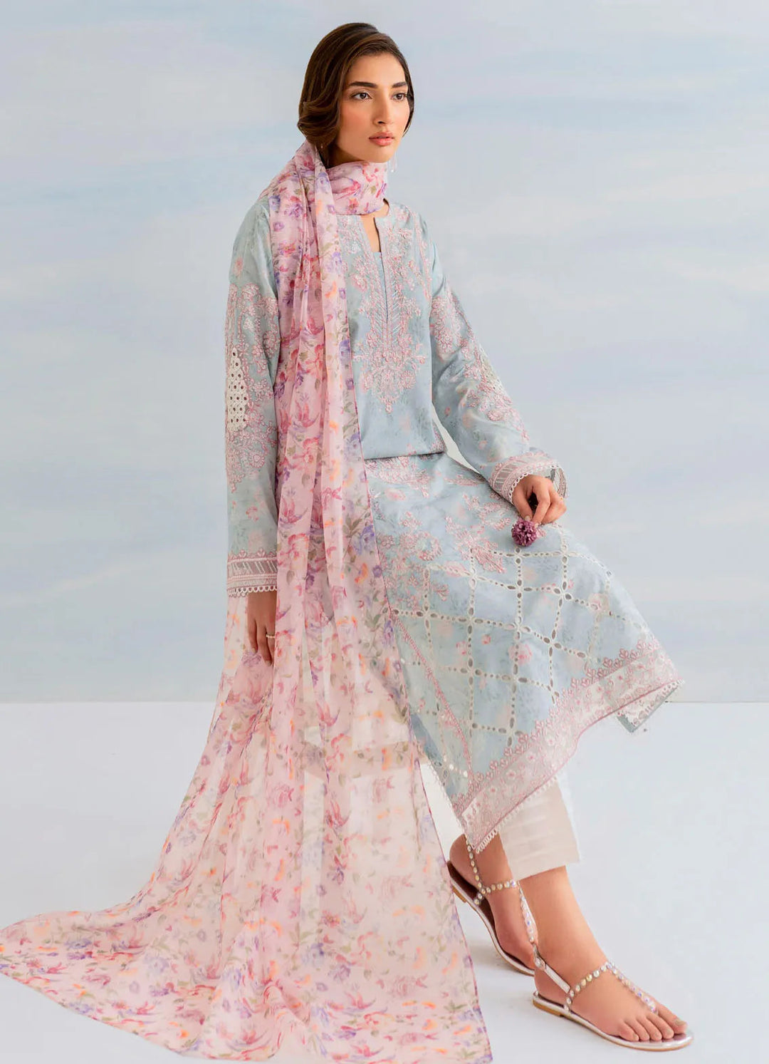 Guzel by Iznik Embroidered Lawn Suit Unstitched 3 Piece IZ24G IGL-01 - Summer Collection