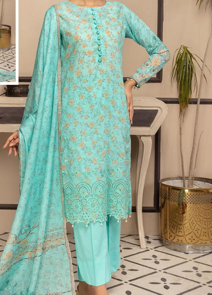 Guzel By Riaz Arts Embroidered Lawn Suits Unstitched 3 Piece RA21G 02 - Summer Collection
