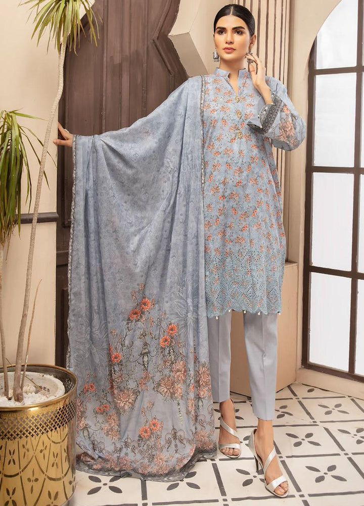 Guzel By Riaz Arts Embroidered Lawn Suits Unstitched 3 Piece RA21G 03 - Summer Collection