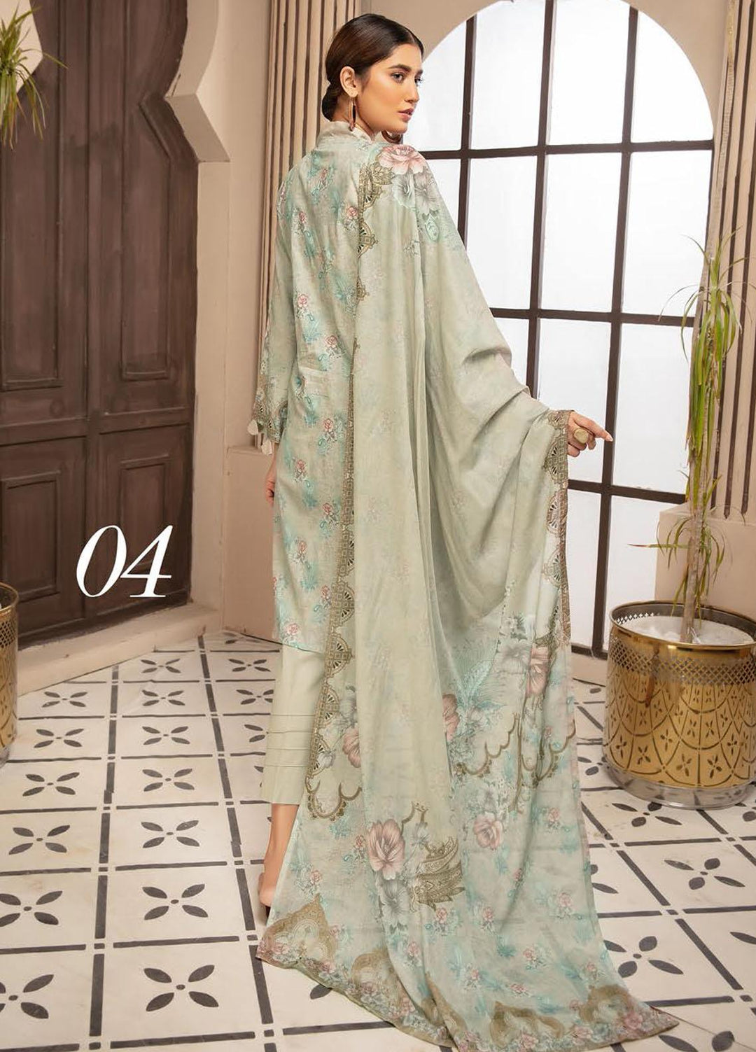 Guzel By Riaz Arts Embroidered Lawn Suits Unstitched 3 Piece RA21G 04 - Summer Collection