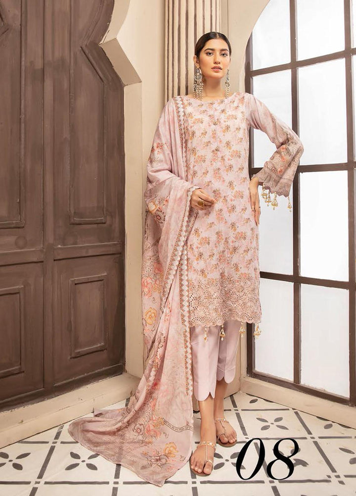 Guzel By Riaz Arts Embroidered Lawn Suits Unstitched 3 Piece RA21G 08 - Summer Collection