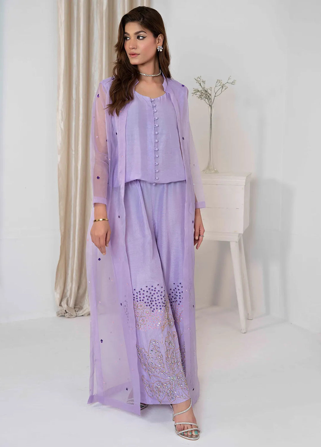 Hadia Batool Pret Embroidered Raw Silk 2 Piece Suit Hura