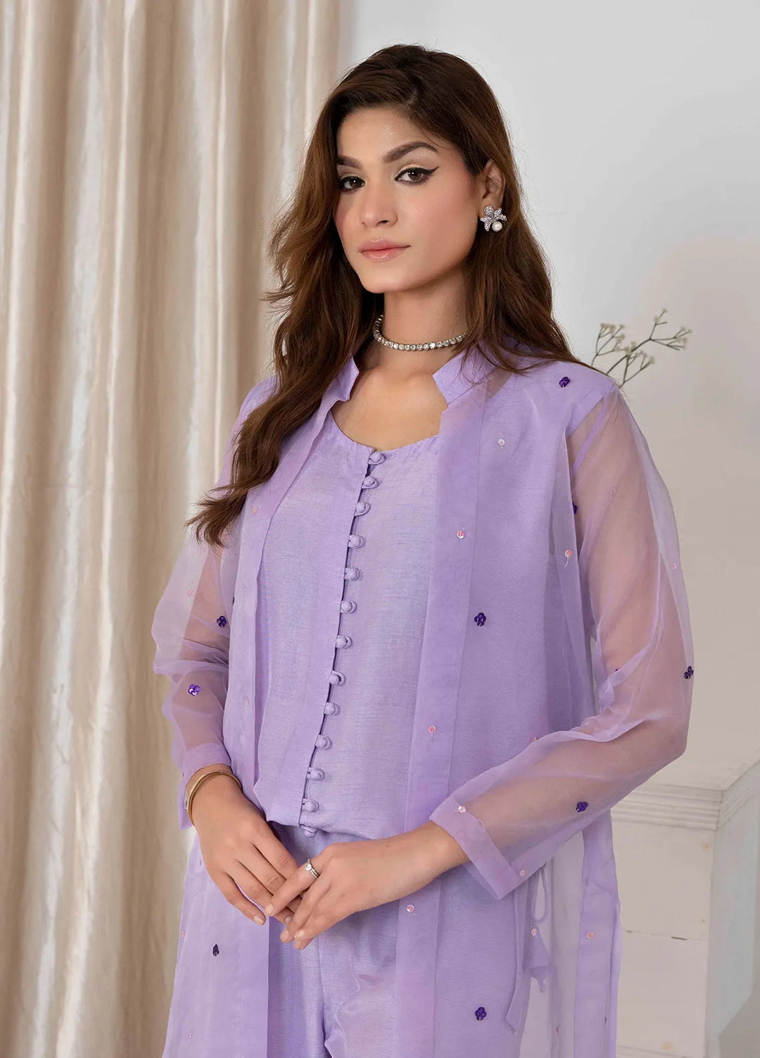 Hadia Batool Pret Embroidered Raw Silk 2 Piece Suit Hura