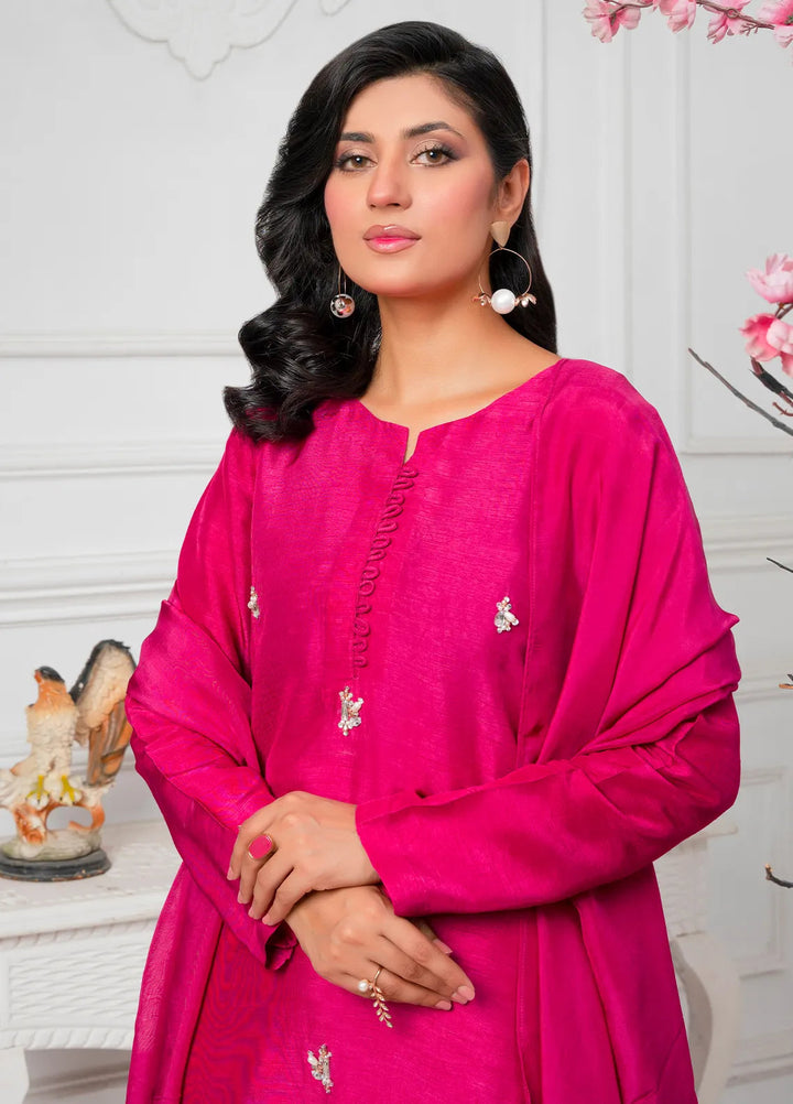 Hadia Batool Pret Embroidered Raw Silk 3 Piece Suit Alena
