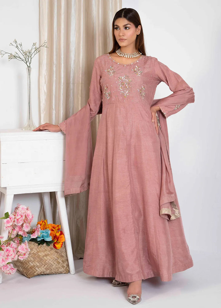 Hadia Batool Pret Embroidered Raw Silk 3 Piece Suit Meera