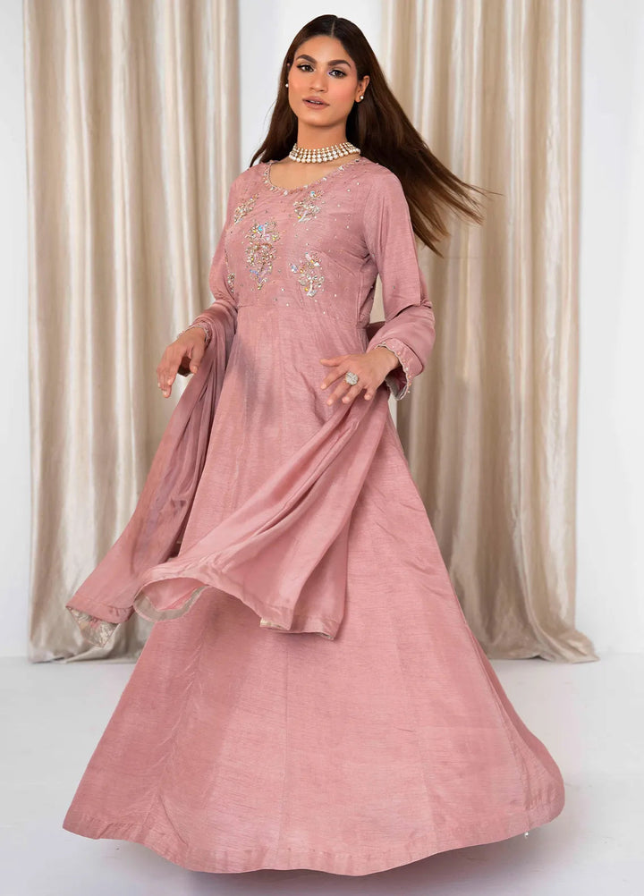 Hadia Batool Pret Embroidered Raw Silk 3 Piece Suit Meera