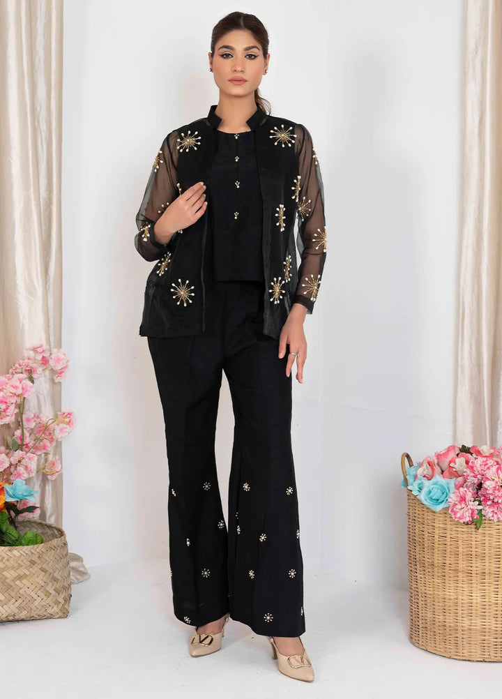 Hadia Batool Pret Embroidered Raw Silk 3 Piece Suit Sophie