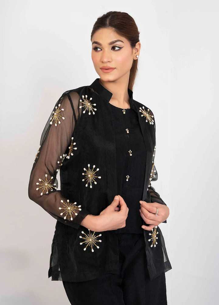 Hadia Batool Pret Embroidered Raw Silk 3 Piece Suit Sophie
