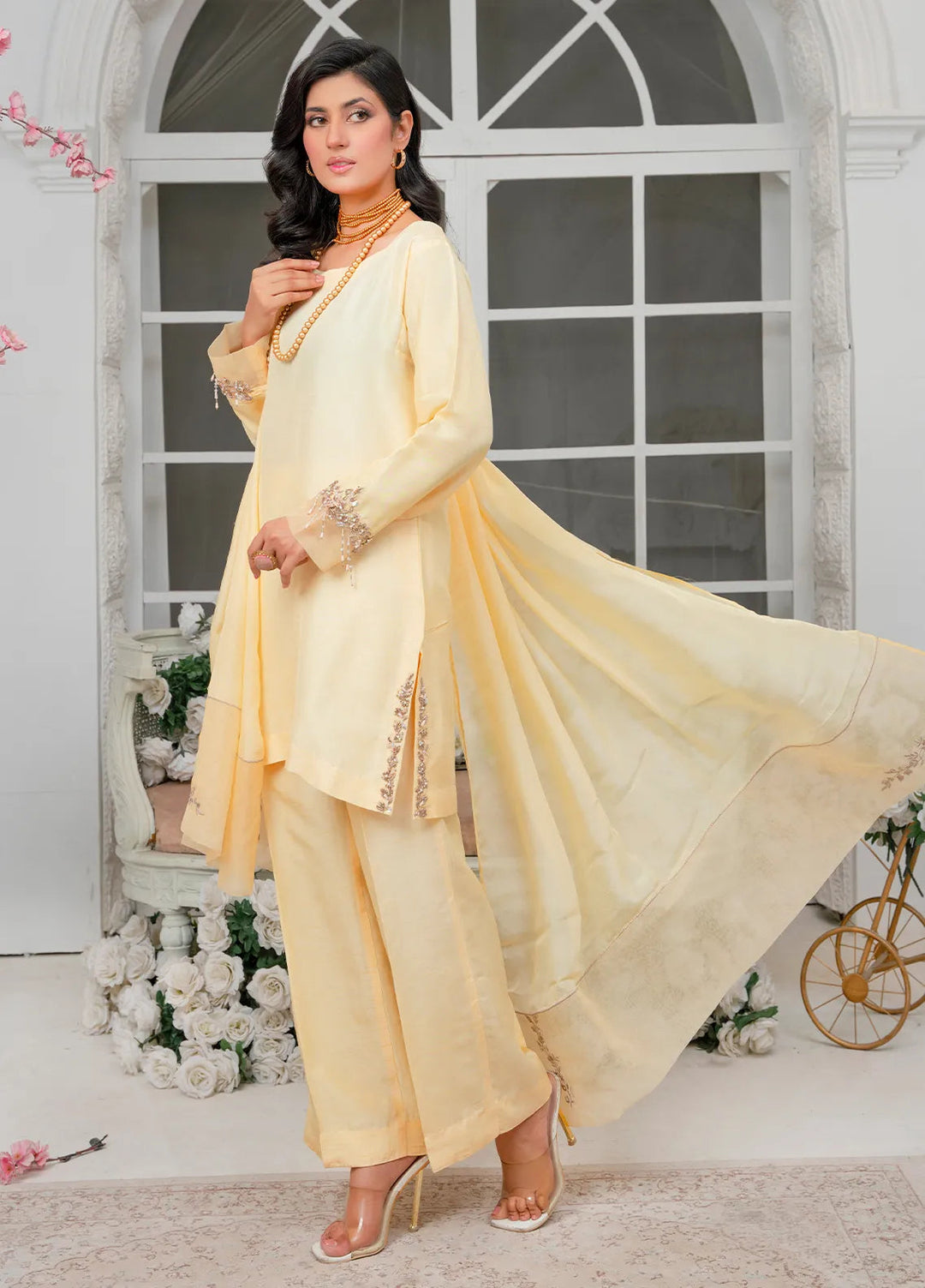 Hadia Batool Pret Embroidered Raw Silk 3 Piece Suit Zaria