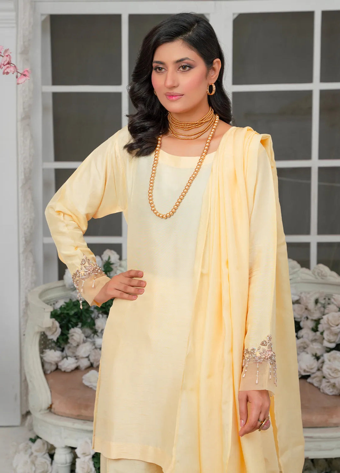 Hadia Batool Pret Embroidered Raw Silk 3 Piece Suit Zaria