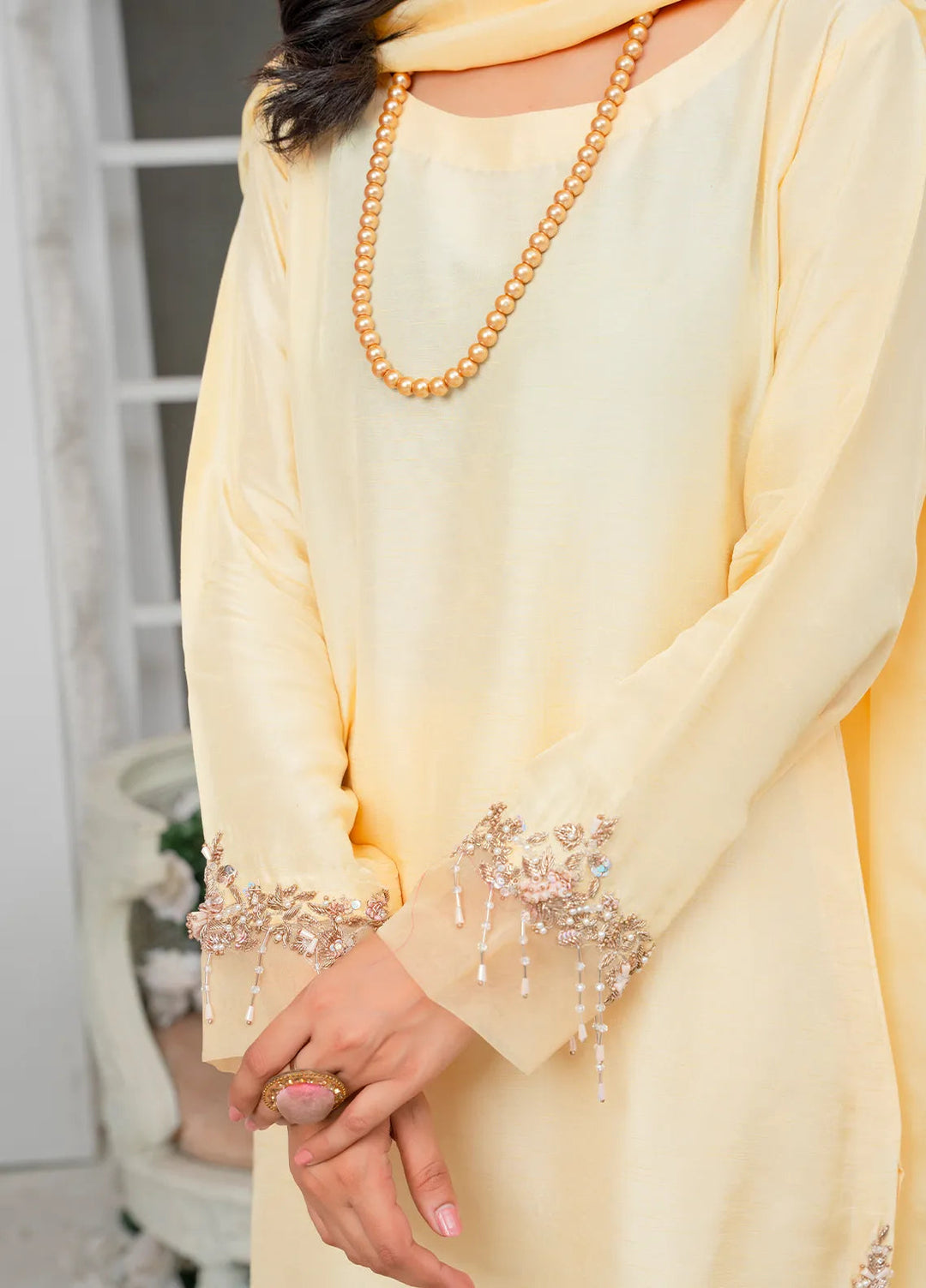 Hadia Batool Pret Embroidered Raw Silk 3 Piece Suit Zaria