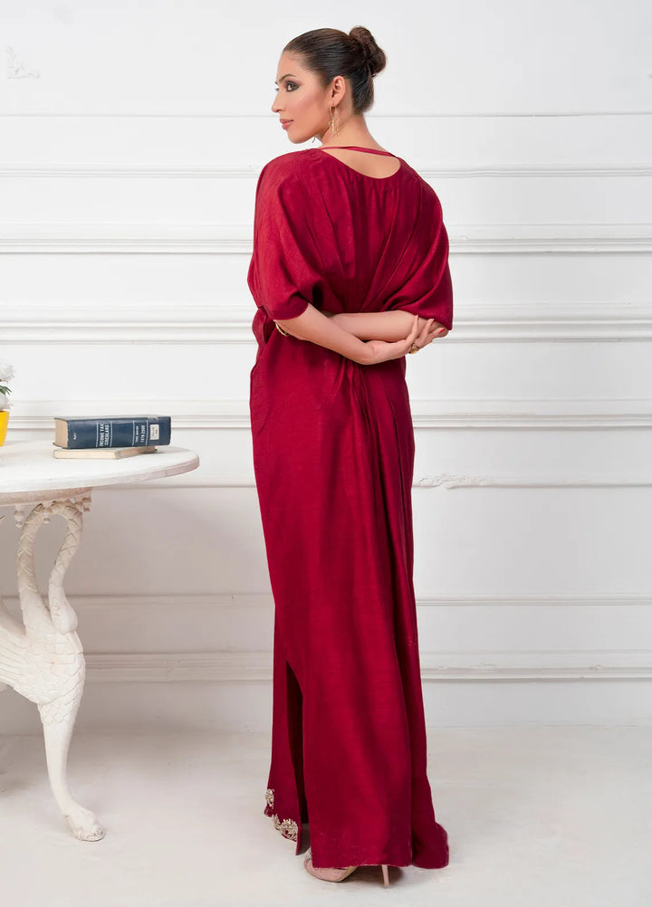 Hadia Batool Pret Embroidered Raw Silk Kaftan Zayn