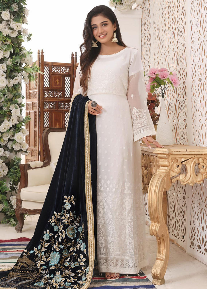 Hadia Eman Embroidered Chiffon Suits Unstitched 3 Piece HE23EV D-01 - Festive Collection