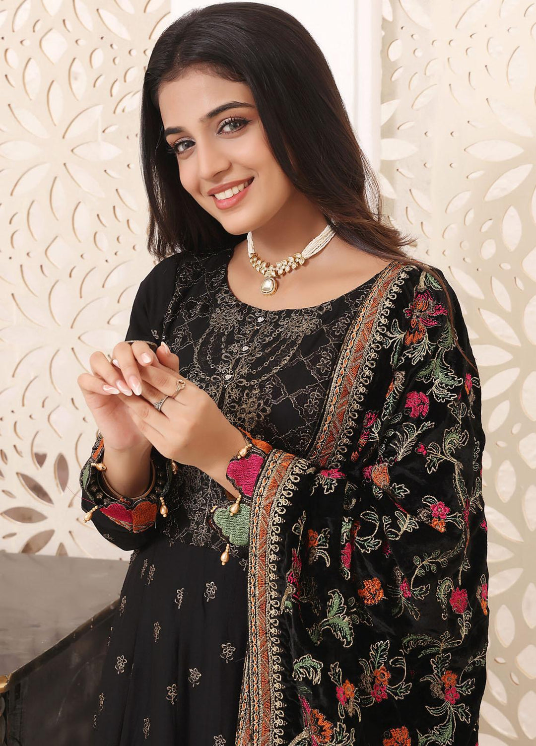 Hadia Eman Embroidered Chiffon Suits Unstitched 3 Piece HE23EV D-03 - Festive Collection