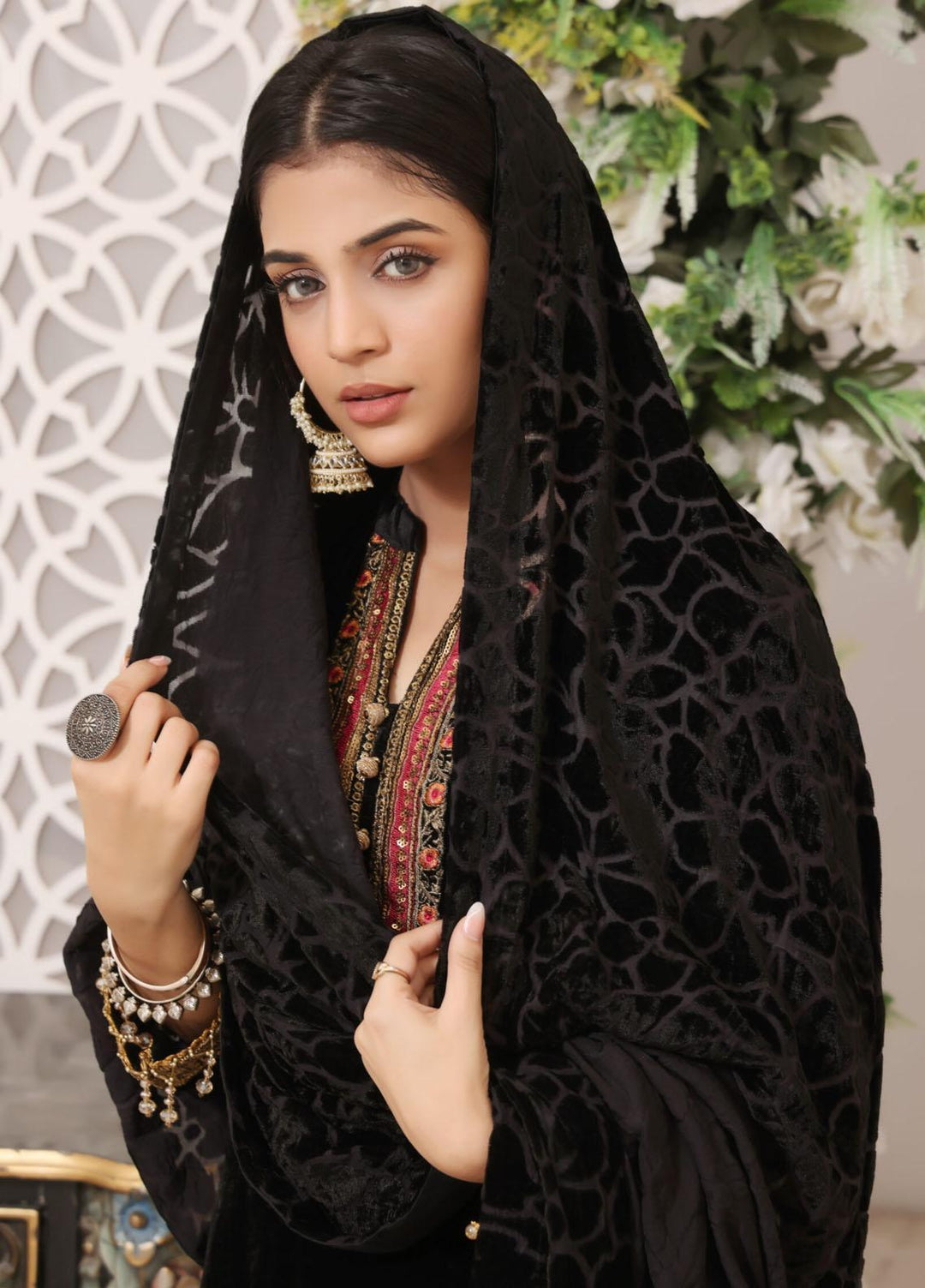 Hadia Eman Embroidered Velvet Suits Unstitched 3 Piece HE23EV D-04 - Festive Collection