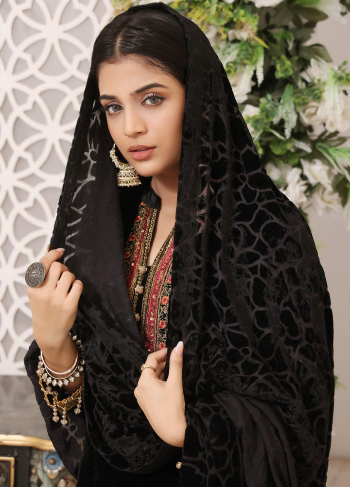 Hadia Eman Embroidered Velvet Suits Unstitched 3 Piece HE23EV D-04 - Festive Collection