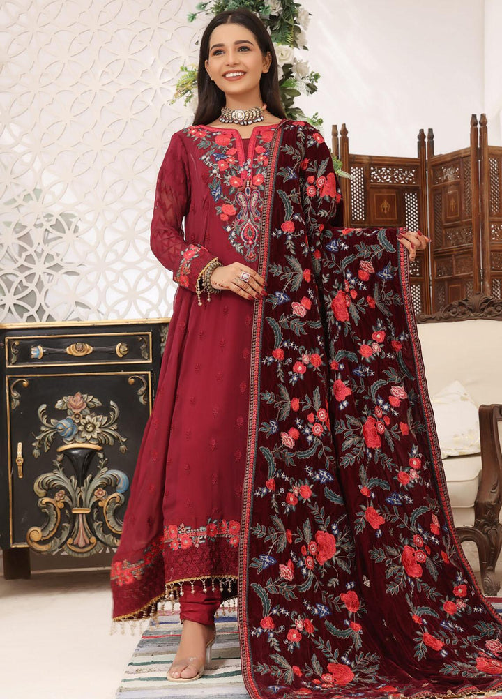 Hadia Eman Embroidered Chiffon Suits Unstitched 3 Piece HE23EV D-05 - Festive Collection