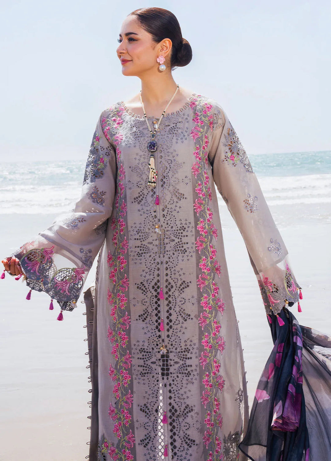 Hai Kuch By Elaf Embroidered Lawn Suit Unstitched 3 Piece EF24HK EHK-04 Alyaanah - Festive Collection