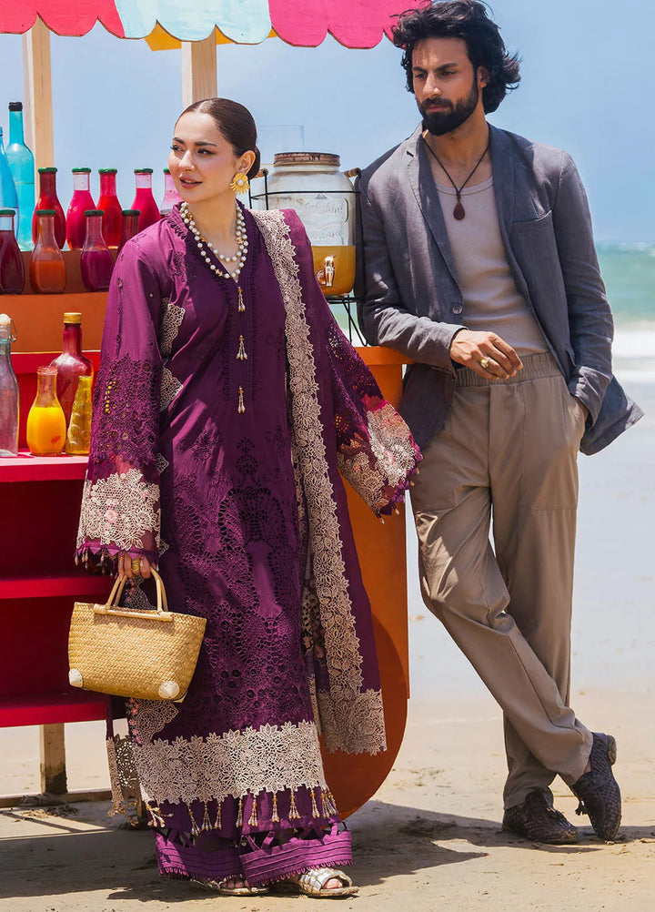 Hai Kuch By Elaf Embroidered Lawn Suit Unstitched 3 Piece EF24HK EHK-06 Hania - Festive Collection