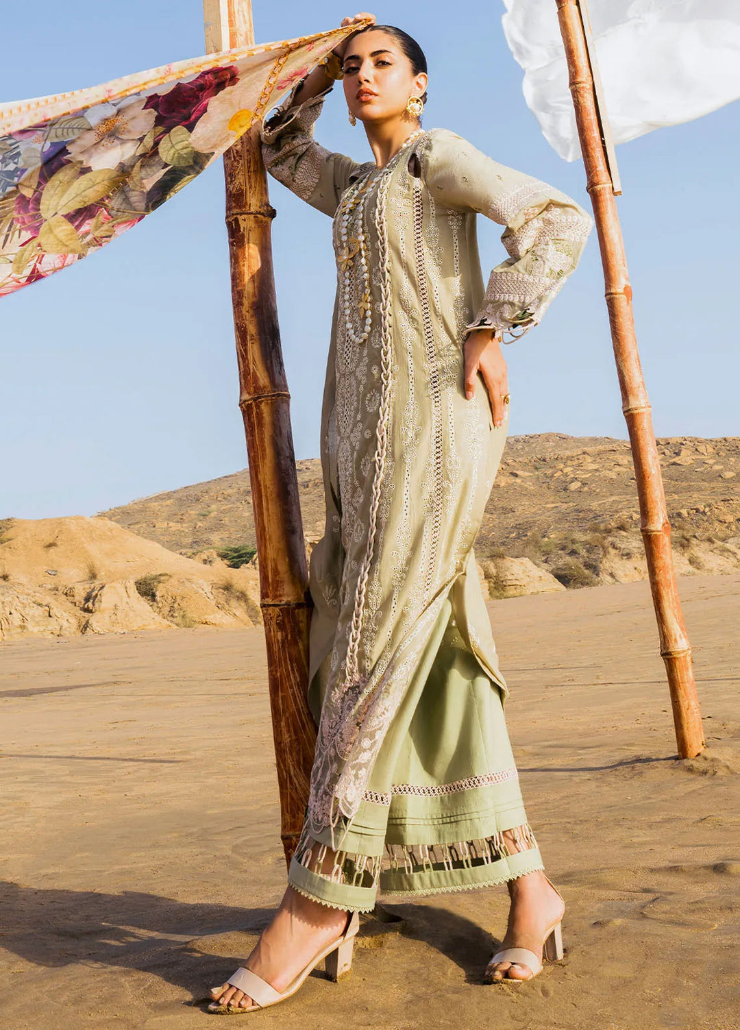 Hai Kuch By Elaf Embroidered Lawn Suit Unstitched 3 Piece EF24HK EHK-08 Pur Shokh - Festive Collection