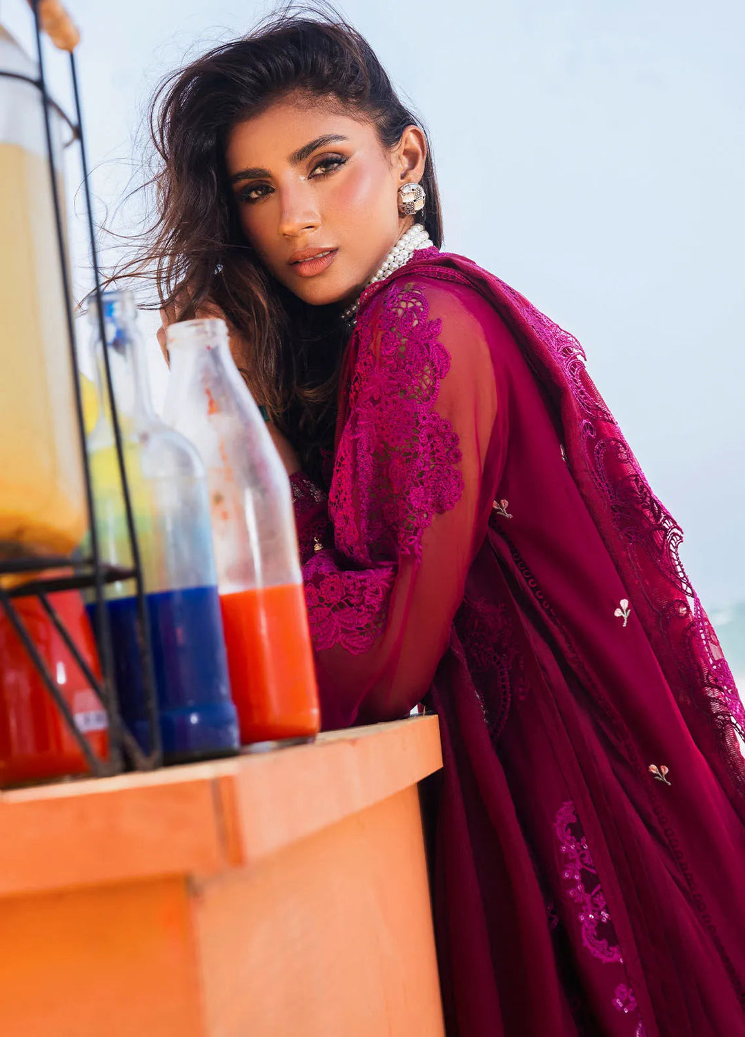 Hai Kuch By Elaf Embroidered Lawn Suit Unstitched 3 Piece EF24HK EHK-1B Gulzar - Festive Collection