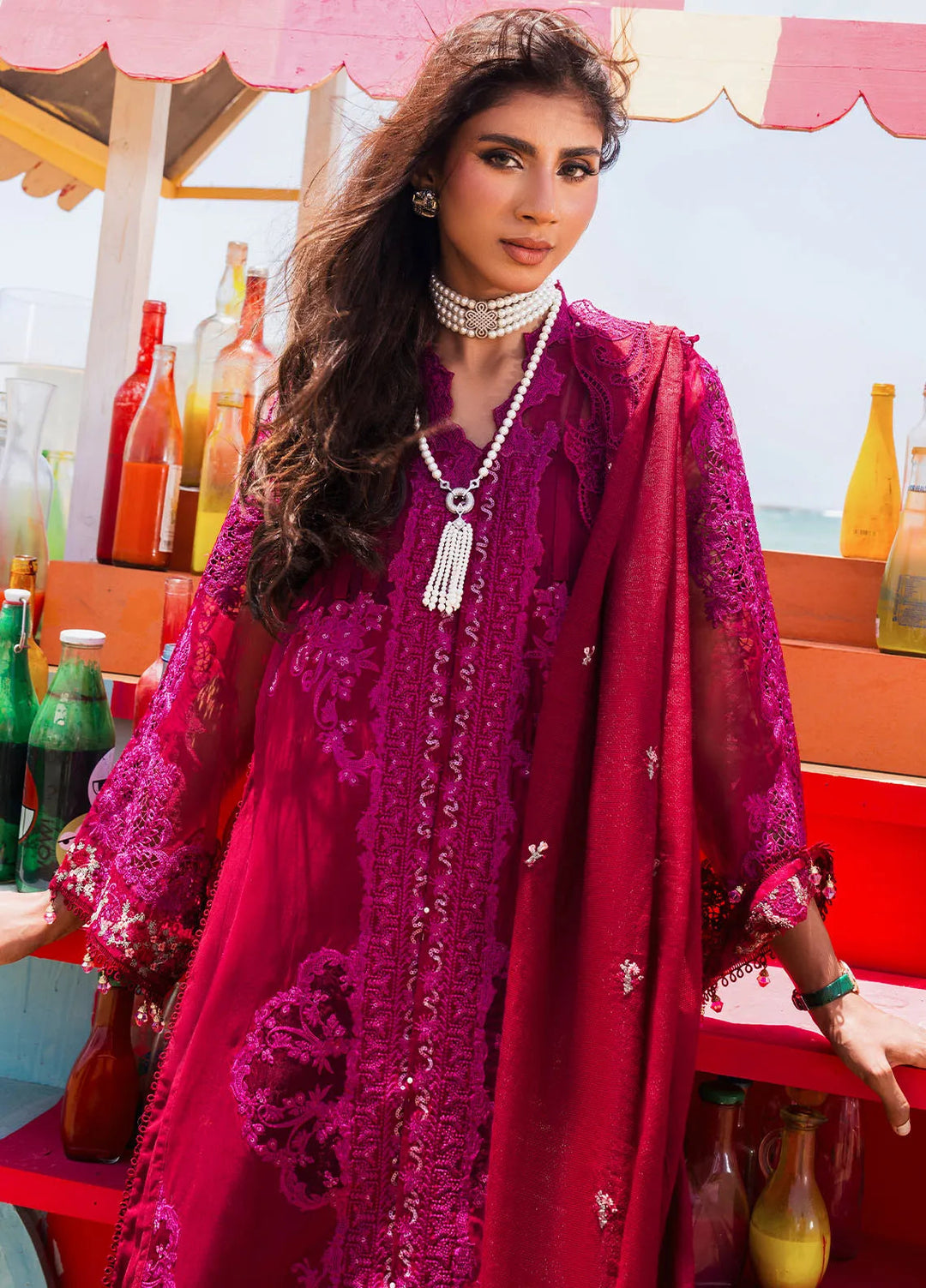 Hai Kuch By Elaf Embroidered Lawn Suit Unstitched 3 Piece EF24HK EHK-1B Gulzar - Festive Collection