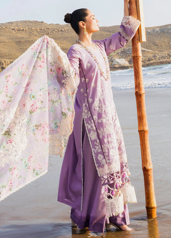 Hai Kuch By Elaf Embroidered Lawn Suit Unstitched 3 Piece EF24HK EHK-2A Banafsha - Festive Collection