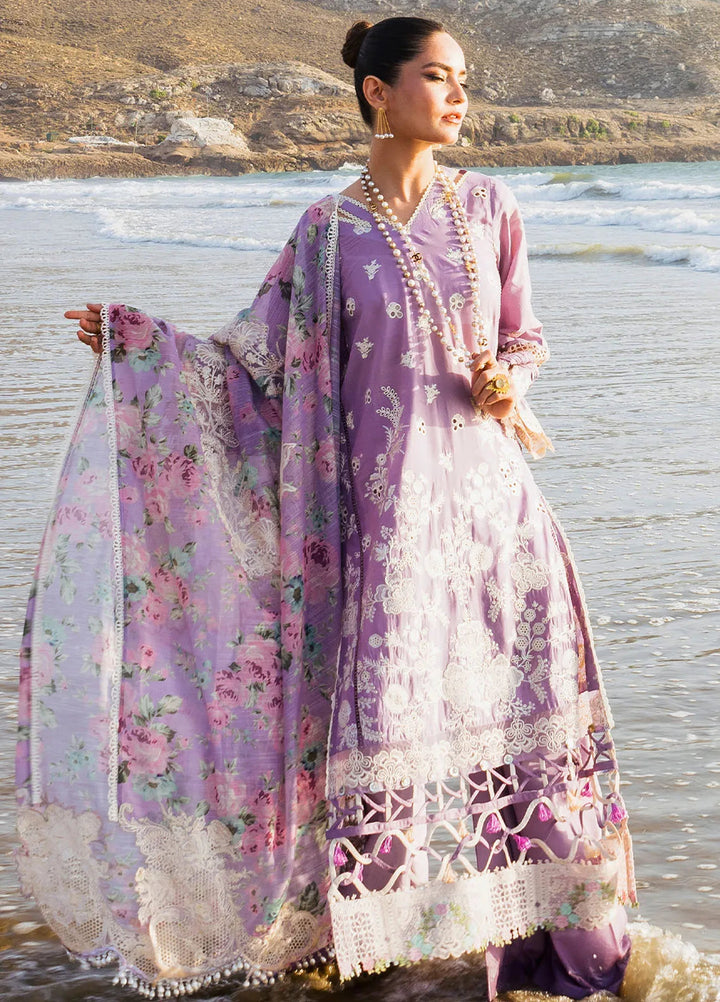 Hai Kuch By Elaf Embroidered Lawn Suit Unstitched 3 Piece EF24HK EHK-2A Banafsha - Festive Collection
