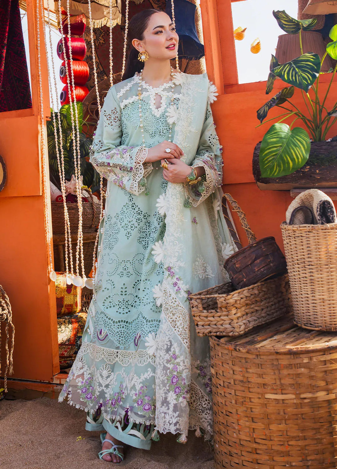 Hai Kuch By Elaf Embroidered Lawn Suit Unstitched 3 Piece EF24HK EHK-3A Mehrma - Festive Collection
