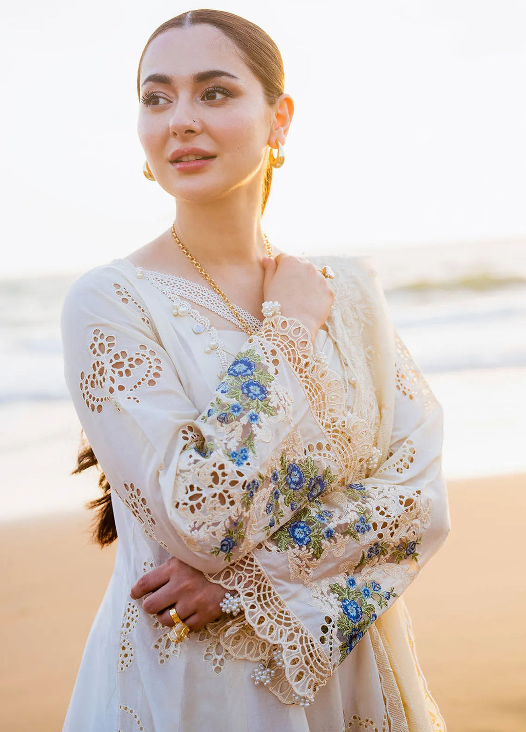 Hai Kuch By Elaf Embroidered Lawn Suit Unstitched 3 Piece EF24HK EHK-3B Ayra - Festive Collection