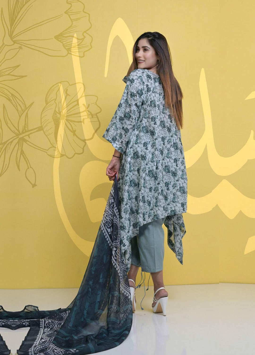 Halima Sultan Embroidered Lawn Suits Unstitched 3 Piece HS21L 04 - Summer Collection