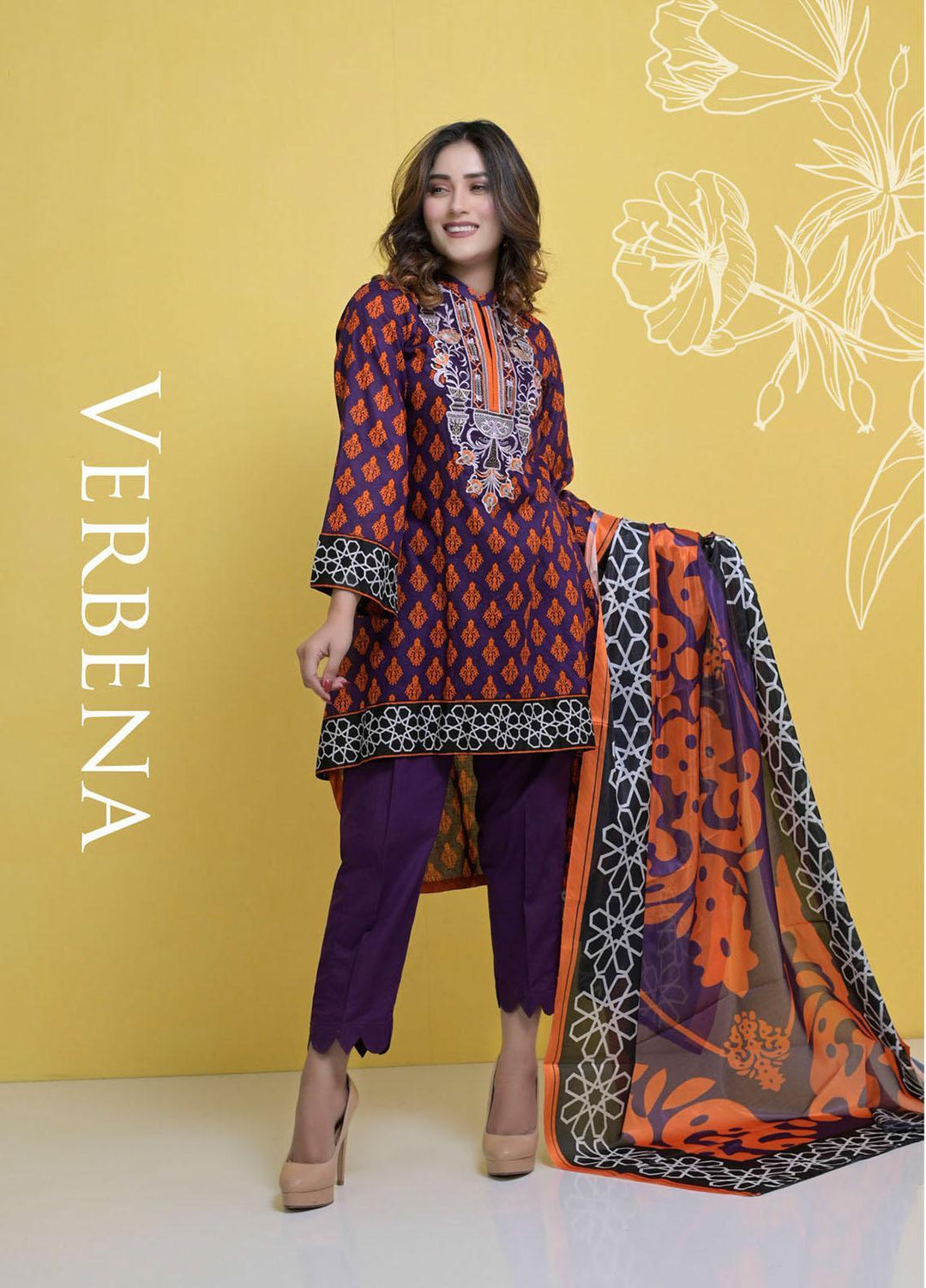 Halima Sultan Embroidered Lawn Suits Unstitched 3 Piece HS21L 05 - Summer Collection