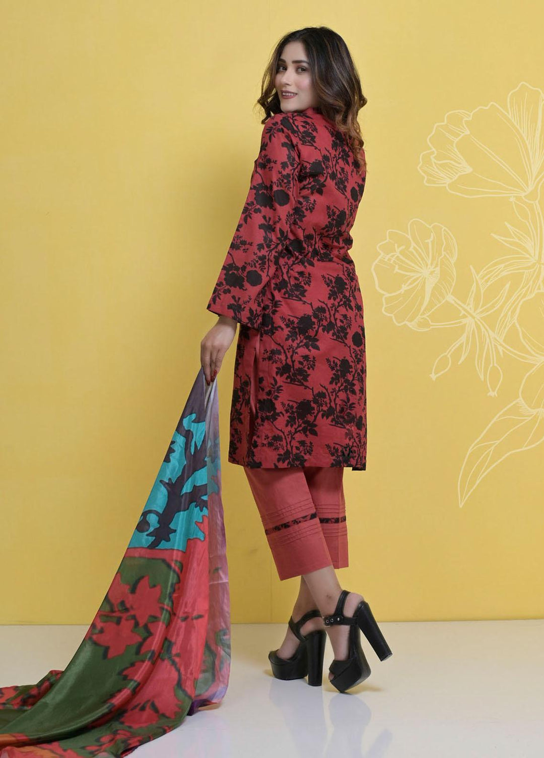 Halima Sultan Embroidered Lawn Suits Unstitched 3 Piece HS21L 06 - Summer Collection