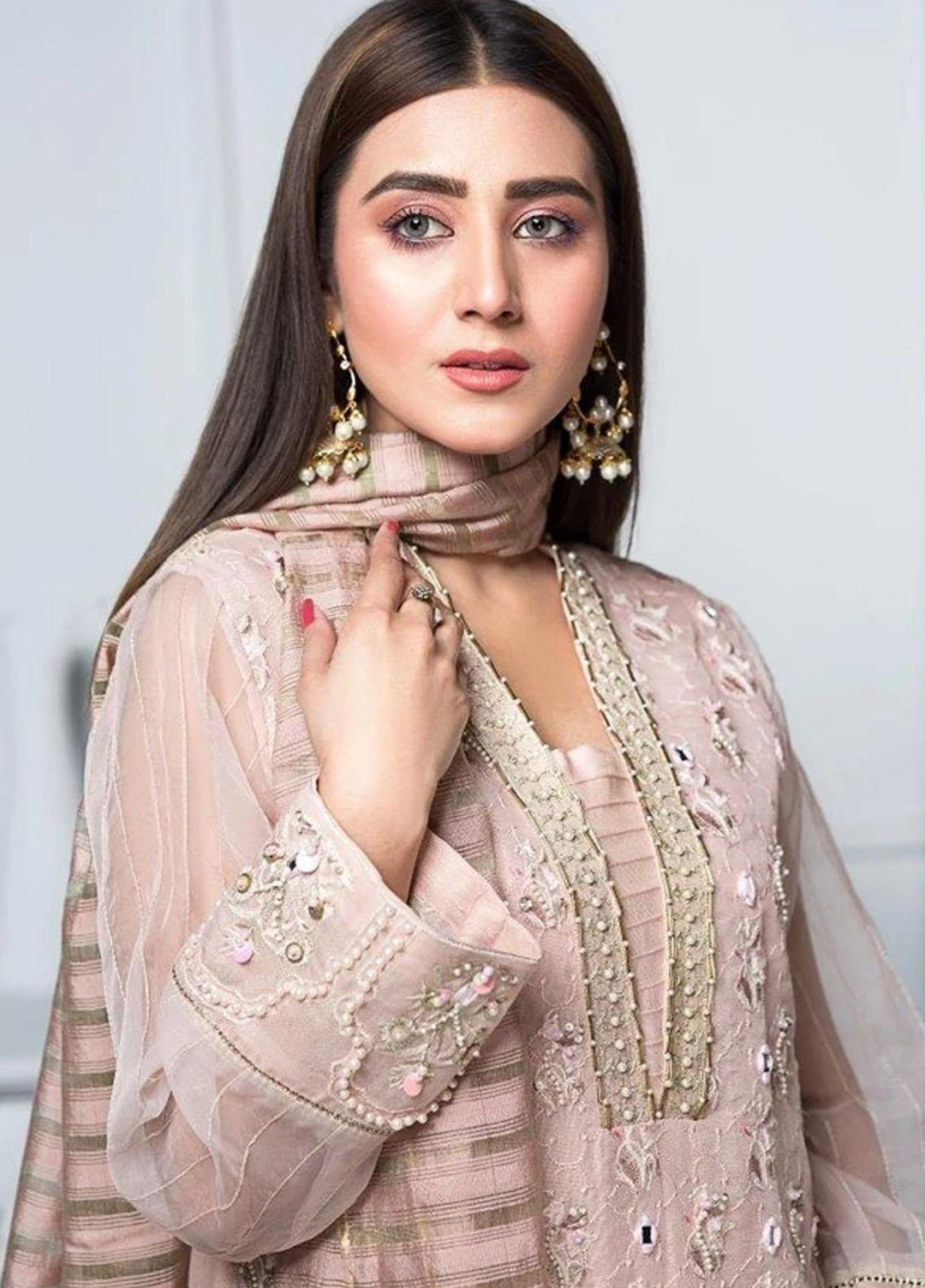 Hana Luxury Pret Embroidered Raw Silk 2 Piece Suit FL0006 Filigree