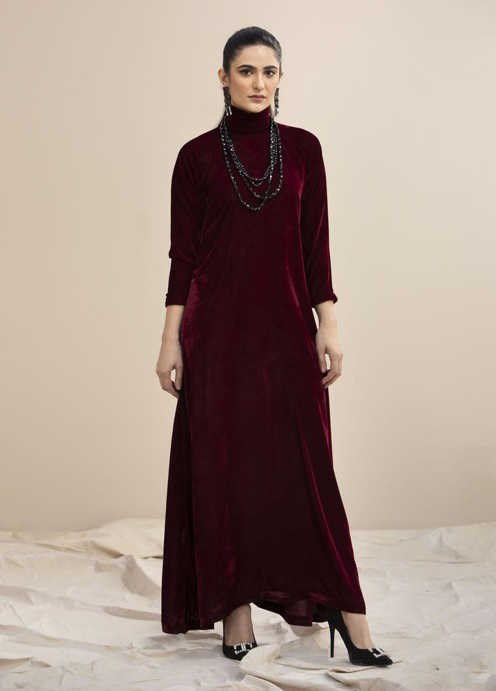 Hana Luxury Pret Embroidered Velvet Frock All Fried Up