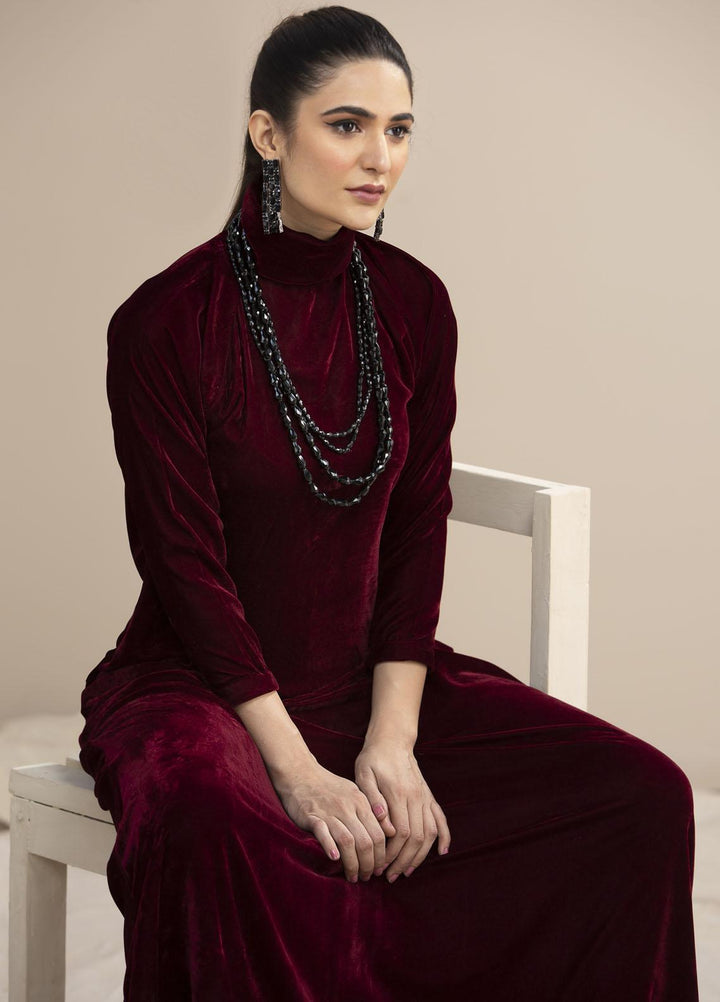 Hana Luxury Pret Embroidered Velvet Frock All Fried Up