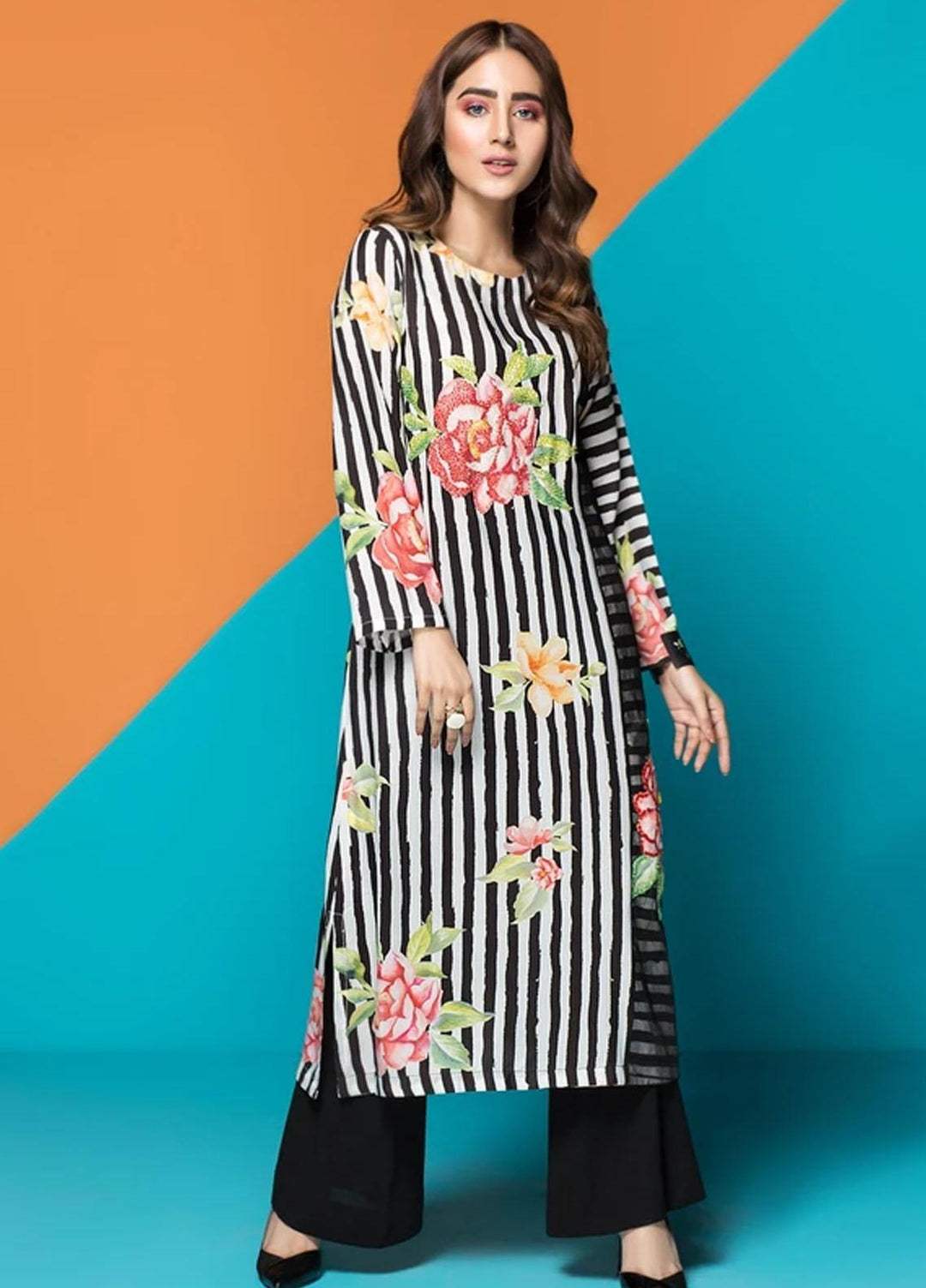 Hana Luxury Pret Embroidered Grip Shirt Cross Ways