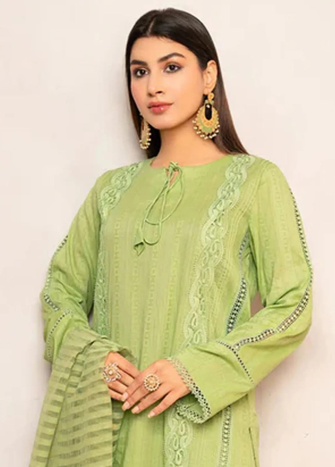 Hana Pret Casual Cotton 3 Piece Suit Basil