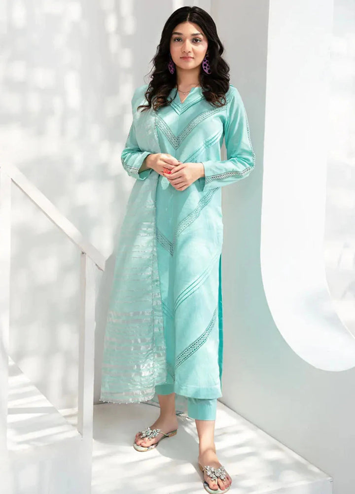 Hana Pret Casual Cotton 3 Piece Suit Iris