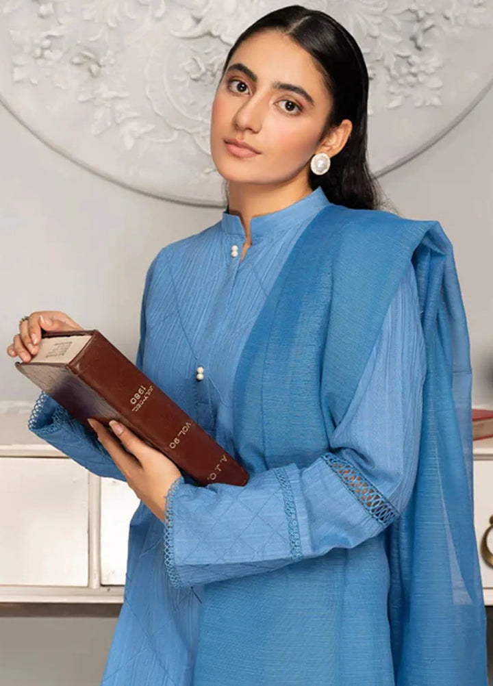 Hana Pret Casual Jacquard 3 Piece Suit Aquamarine