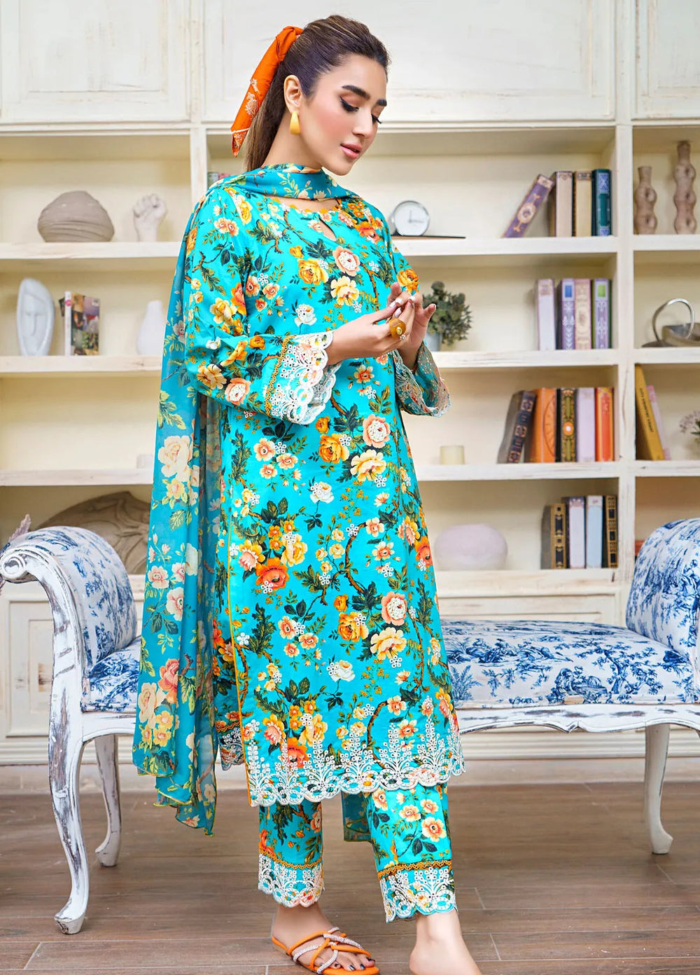 Hana Pret Embroidered Cotton 3 Piece Suit Daisy Dreams