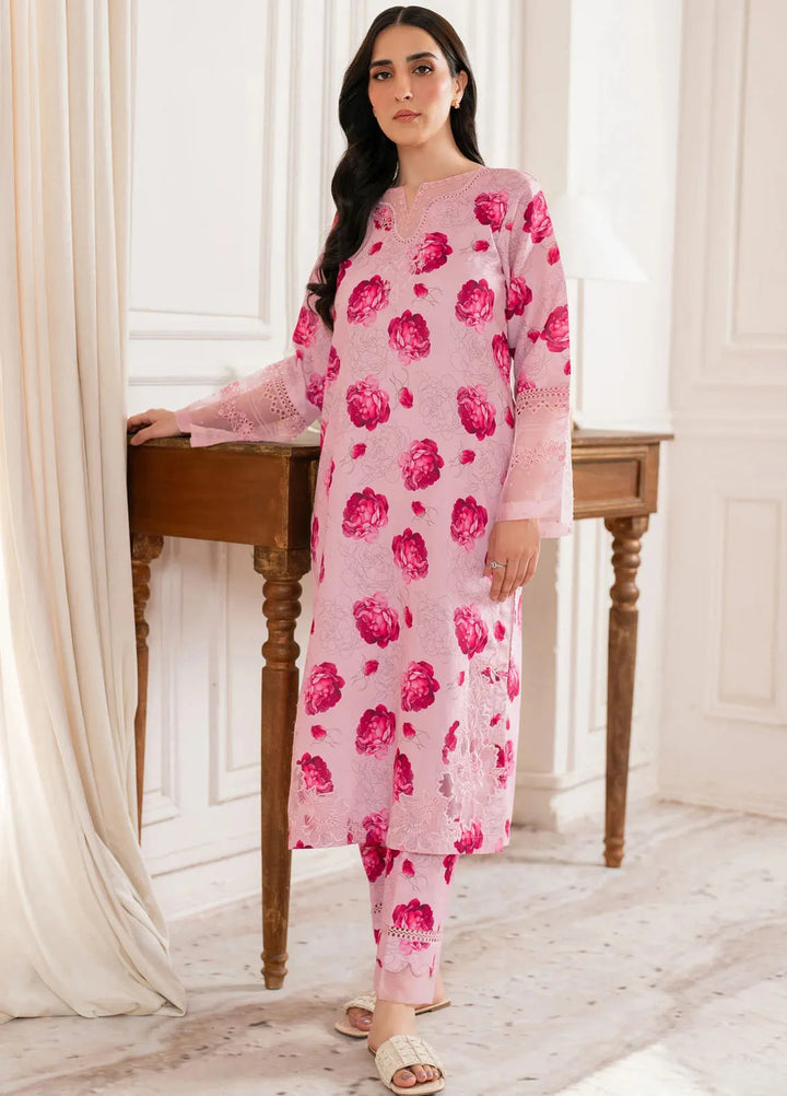 Hana Pret Embroidered Cotton Cambric 3 Piece Suit Blushful