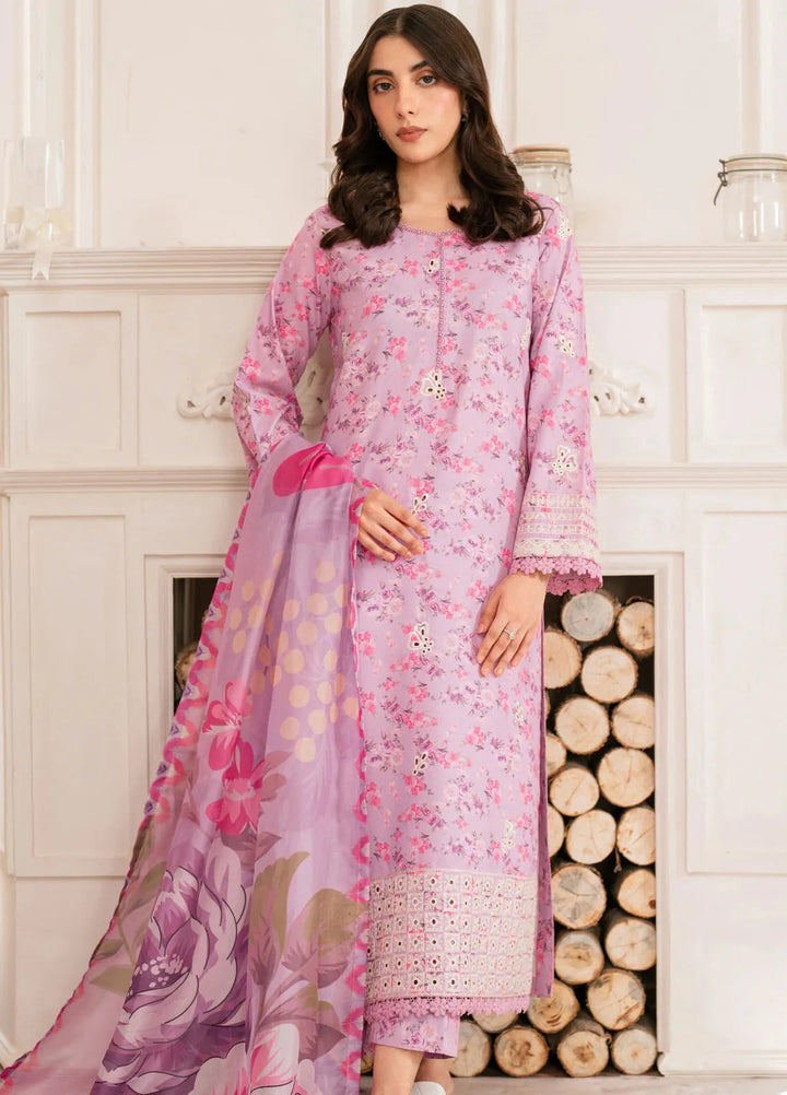 Hana Pret Embroidered Cotton Cambric 3 Piece Suit Cupid