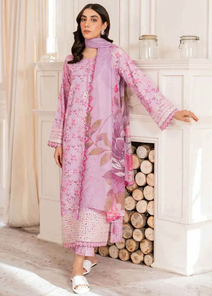 Hana Pret Embroidered Cotton Cambric 3 Piece Suit Cupid