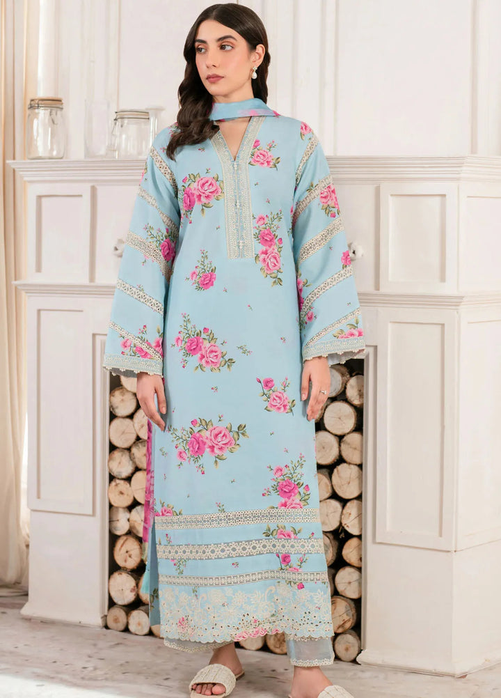 Hana Pret Embroidered Cotton Cambric 3 Piece Suit Icebloom