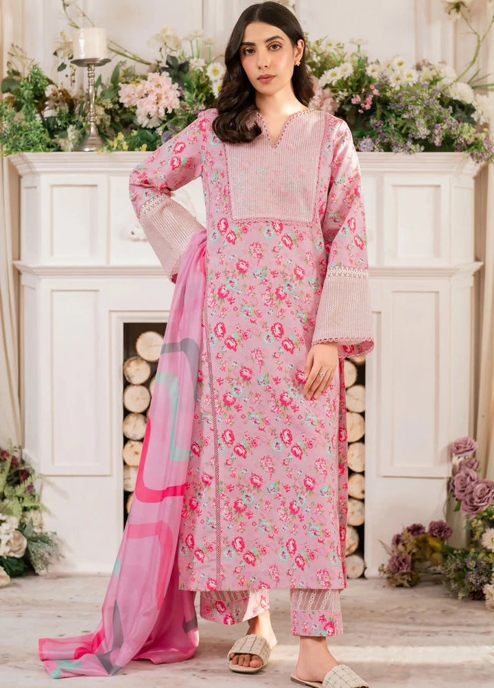 Hana Pret Embroidered Cotton Cambric 3 Piece Suit Primrose