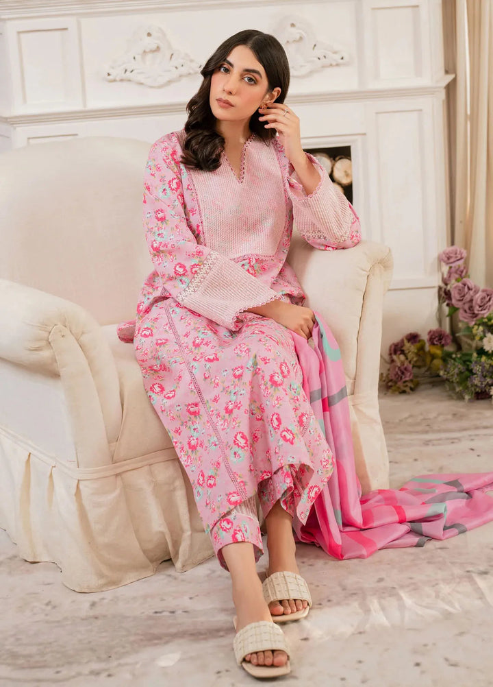 Hana Pret Embroidered Cotton Cambric 3 Piece Suit Primrose